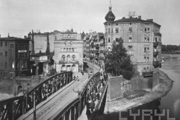 Most Chwaliszewski i fragment wyspy Chwaliszewskiej przed 1932 rokiem