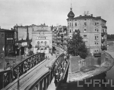 Most Chwaliszewski i fragment wyspy Chwaliszewskiej przed 1932 rokiem
