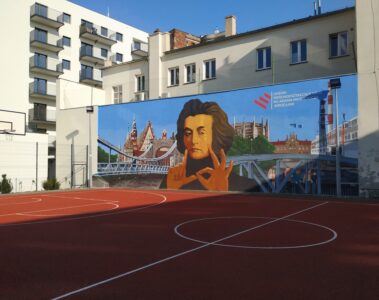 mural z Adamem Mickiewiczem