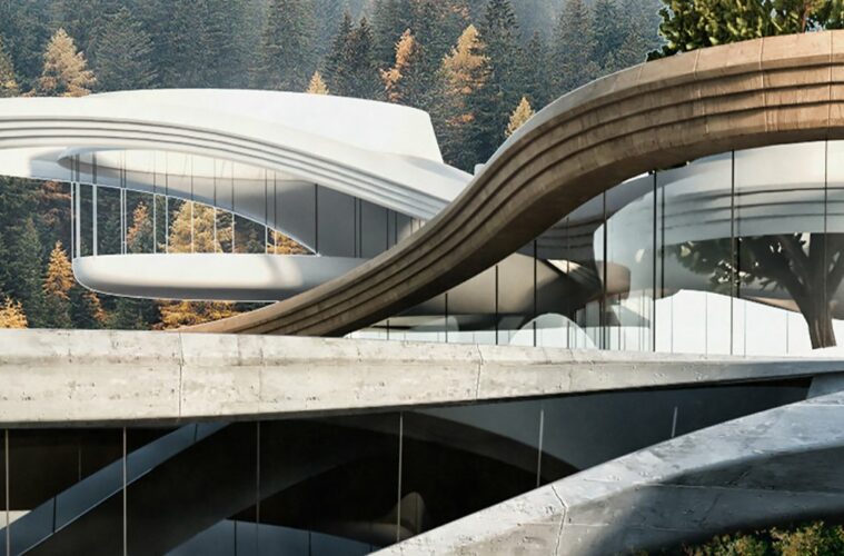 futurystyczny dom w Alpach Szwajcarskich whitemad 4