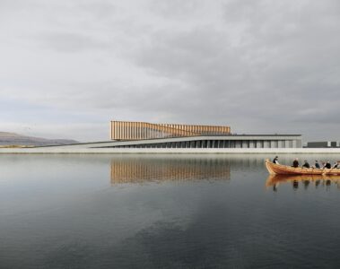 wizualizacja Siedziby Głównej / Terminalu promowego firmy Smyril Line, w Tórshavn na Wyspach Owczych, projekt: Henning Larsen Architects.