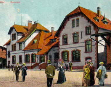 dworzec na starej pocztówce