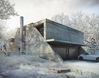 betonowy dom