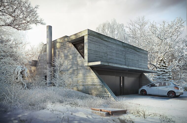 betonowy dom