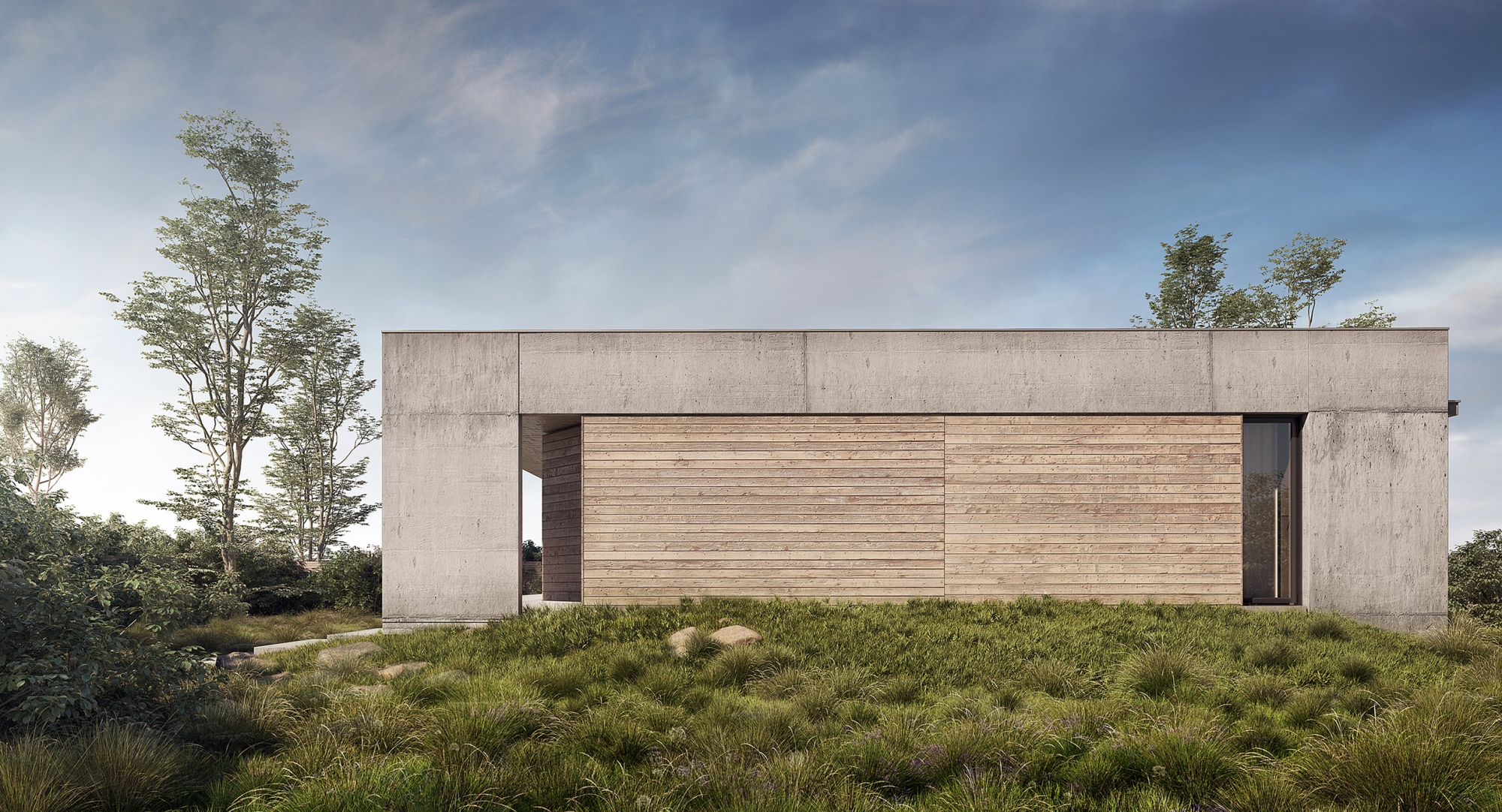 jednorodzinny dom z betonu