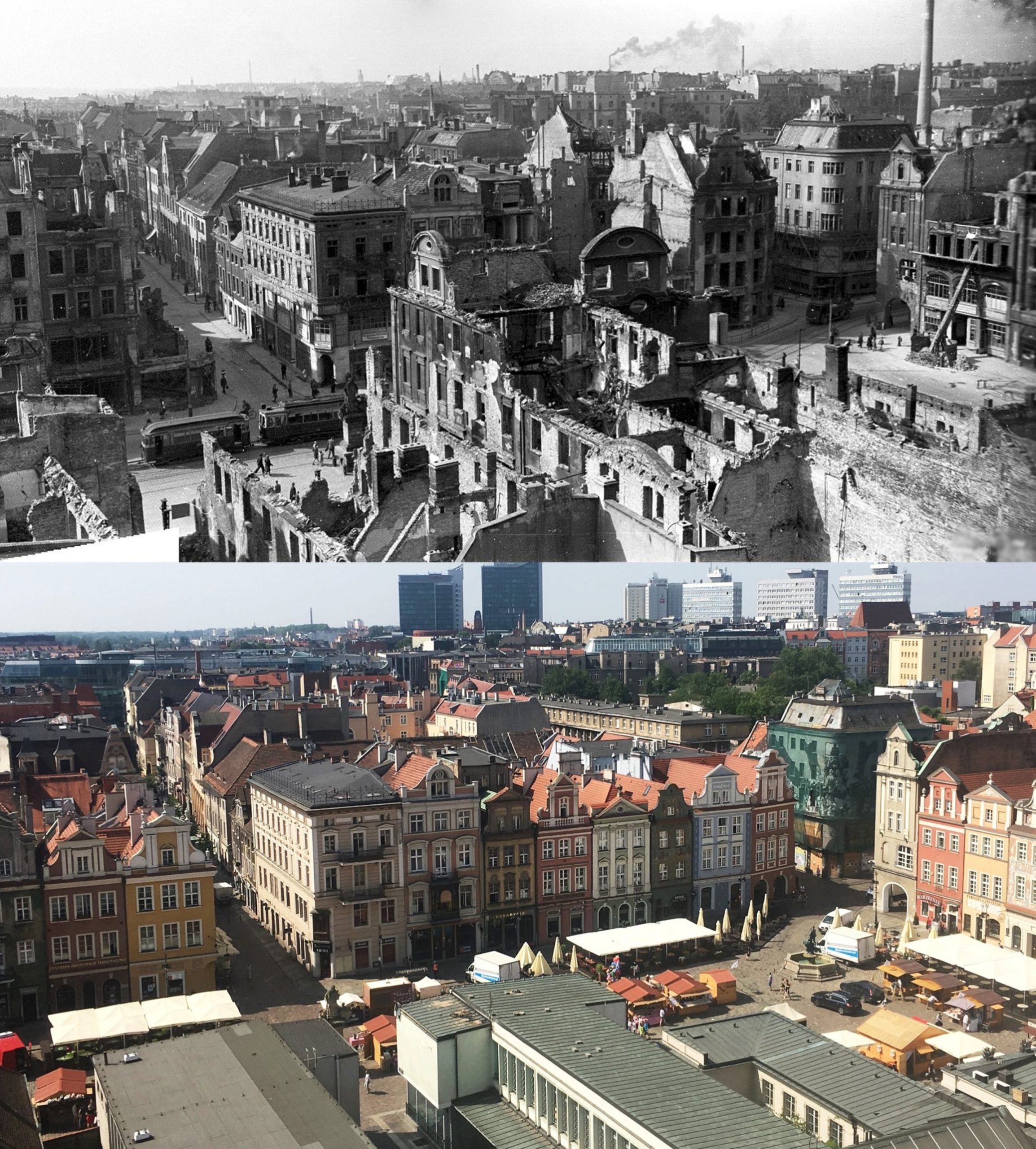 Stary Rynek w Poznaniu: zniszczenie i odbudowa