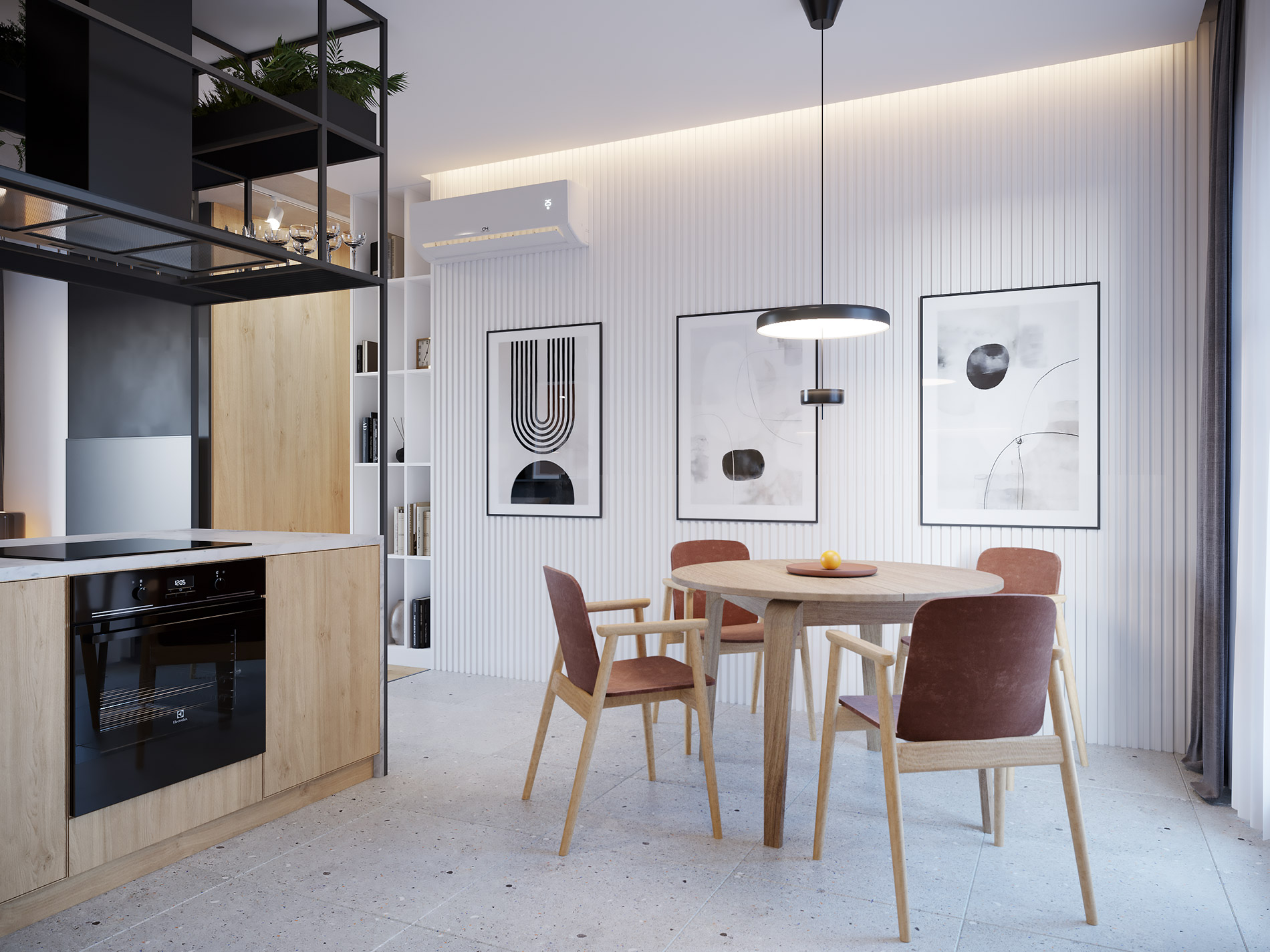 Projekt wnętrz mieszkania w Brodnicy zaprojektował Sebastian Marach z pracowni YONO ARCHITECTURE